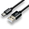 everActive USB-C kabel 1m - Zwart, gevlochten, ondersteuning voor snelladen, 3A - CBB-1CB