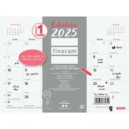 Muurkalender Finocam CHIC Wit Papier 2025 21 x 15 cm