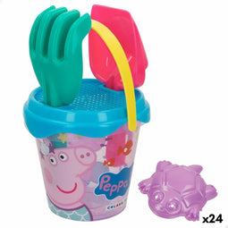 Strandspeelgoedset Peppa Pig 14 x 12,5 x 14 cm (24 Stuks)