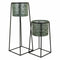 Plantenbakkenset Alexandra House Living Blauw Zwart Metaal 23 x 45 x 23 cm 26 x 70 x 26 cm 2 Onde...