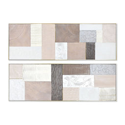 Schilderij Home ESPRIT Bruin Beige polyestyreen Canvas Modern Stads 152 x 5 x 52 cm (2 Stuks)