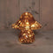 Anna's Collection - Paddenstoel glas led op batterij met timer 19x19 cm mercury bruin