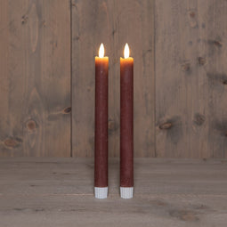 Anna's Collection - B.O. 2Pcs 3D Wick Antique Pink Taper Candle 23 cm Rustic Wax