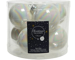 KSD - Kerstballen glas dia. 7 cm white/iris