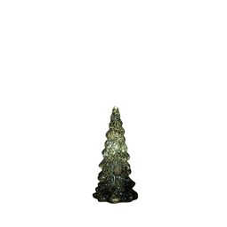Anna's Collection - Kerstboompje glas led op batterij met timer 20x10 cm groen
