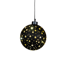 Anna's Collection - Kersthanger bal glas gouden binnenkant met sterren 10led warm wit op batterij...