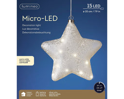 Lumineo - MicroLED ster d20l6.5 cm frost kerst