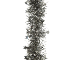 Decoris - Lametta guirlande d10l270cm w.grijs
