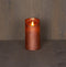 Anna's Collection - B.o.t. kaars wax rustiek bewegende vlam 7.5x15cm koper 3xaaa/timer