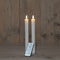 Anna's Collection - B.O. 2Pcs 3D Wick White Ribbel Taper Candle 23 cm Rustic Wax
