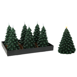 Kaars LED Lifetime Donkergroen Kerstboom 19 cm Vlameffect
