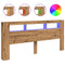 Hoofdeinde met LED 220x18,5x103,5 cm hout artisanaal eikenkleur
