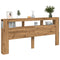 Hoofdeinde met LED 220x18,5x103,5 cm hout artisanaal eikenkleur