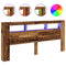 Hoofdeinde met LED 220x18,5x103,5 cm bewerkt hout oud hout