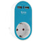 Wandstopcontact met 2 USB-Poorten TM Electron Blauw