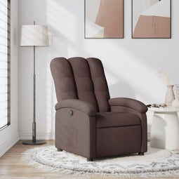 Fauteuil verstelbaar stof donkerbruin