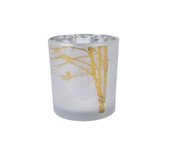 Decoris - theelicht glas d7.30h8cm winterwit