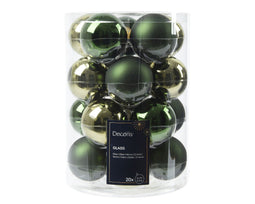 Decoris - Kerstbal glas d6 cm groen 20st