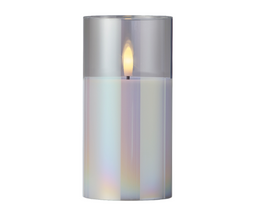 Lumineo - LED kaars d7.5h15 cm iris/warm wit