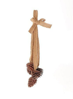HBX Deco - Hang dennenappels 5st l13b13h60cm brn