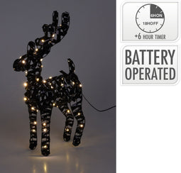 Nampook - Rendier 37 cm zwart micro led kerstversiering