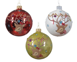 Decoris - Kerstbal glas d8 cm a3 CLV kerst