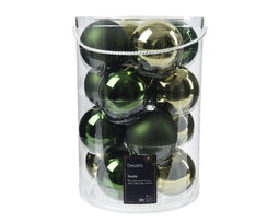 Decoris - Kerstballen glas d8 cm groen 16st