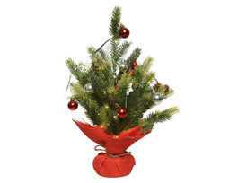 Everlands - boom snowy BO prelit d38h45c groen/rood kerst