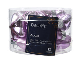 Decoris - Ster glas l2b4.5h4 cm fris lila 12st