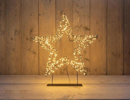 Anna's Collection - 3d ster op voet metaal 1200led ip44 trafo met timer en dimmer 56x5 cm classic...