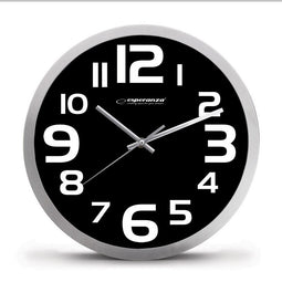 Esperanza EHC013K Wall Clock - Zurich - Black Kwartsklok Ovaal Zwart, Wit