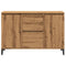 Dressoir 102x35x70 cm bewerkt hout artisanaal eikenkleurig