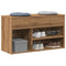 Schoenenbankje 80x30x45 cm bewerkt hout artisanaal eikenkleur