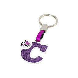 Sleutelhanger Letter C Kleur Roze