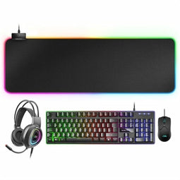 Toetsenbord met Gaming Muis Mars Gaming MCPEXES Zwart Qwerty Spaans QWERTY