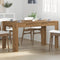 Eettafel 140x74,5x76 cm bewerkt hout artisanaal eikenkleurig
