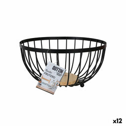 Fruitschaal Confortime Rustic Zwart 25 x 25 x 13 cm 390 cm (12 Stuks)