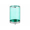 Kaarshouder Zilverkleurig Blauw Cilinder 12,2 x 19,5 x 12,2 cm Metaal Glas