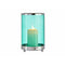 Kaarshouder Zilverkleurig Blauw Cilinder 12,2 x 19,5 x 12,2 cm Metaal Glas