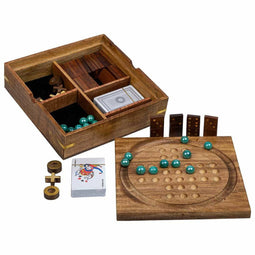 Verzameling traditionele spellen Alexandra House Living Bruin 23 x 5 x 23 cm 5-in-1