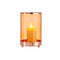 Kaarshouder Koper Amber Cilinder 12,2 x 19,5 x 12,2 cm Metaal Glas