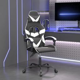 Gamestoel kunstleer zwart en wit