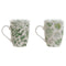 Kop met theefilter Home ESPRIT Wit Groen 340 ml (2 Stuks)