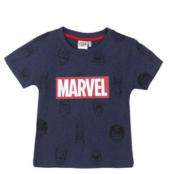 T-Shirt met Korte Mouwen voor kinderen Marvel Donkerblauw Maat 6 Jaar