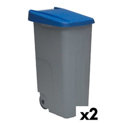 Vuilnisbak op wieltjes Denox 85 L Blauw 58 x 41 x 76 cm