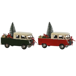 Kerstversiering Home ESPRIT Rood Groen 26,5 x 12 x 19 cm (2 Stuks)