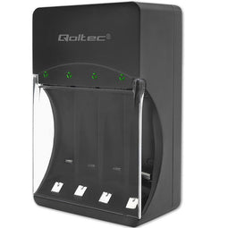 Qoltec 50653 Batterijlader voor Ni-MH type R03/AAA R6/AA