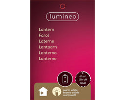 Lumineo - LED lantaarn l15.5b15.5h36 cm warm wit kerst
