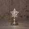 Anna's Collection - Ster op stam glas led op batterij met timer h19 cm mercury zilver