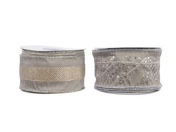 Decoris - Lint pes draad lengte 1000 en breedte 6 cm linnen assorti 2